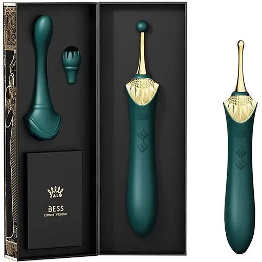 Вагінально-кліторальний вібратор Zalo - Bess Turquoise Green - фото 9