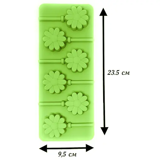 Силиконовая форма для леденцов и конфет на палочке "Цветок", Kitchen Master Салатовый 87400 - фото 4