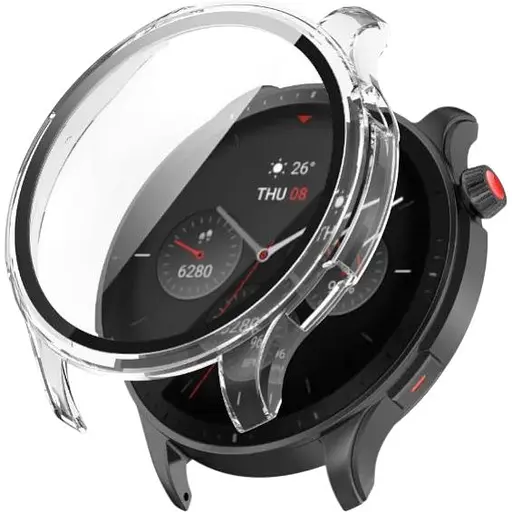 Чехол-накладка DK Пластик Gloss Glass Full Cover для Xiaomi Amazfit GTR 4 (clear)