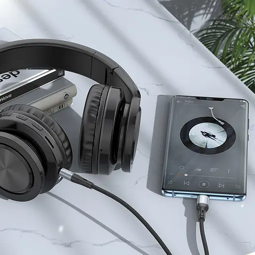 Аудiокабель HOCO UPA22 Type-C silicone digital audio conversion cable Black - фото 4