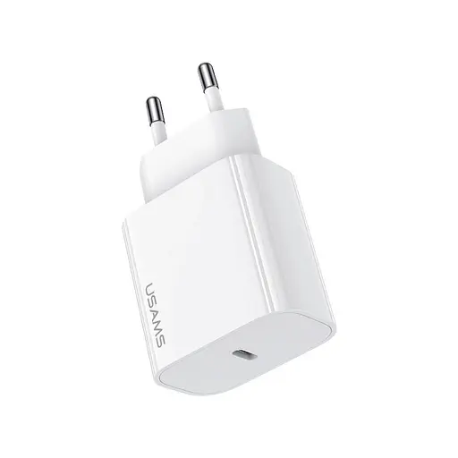 Сетевое зарядное устройство для Usams US-CC226 T65 PD20W TYPE-C Fast Charger (EU) Белый - фото 1