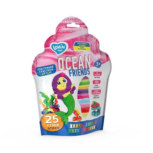 Набір для ліплення з повітряним пластиліном, 25 стіків, TM Lovin