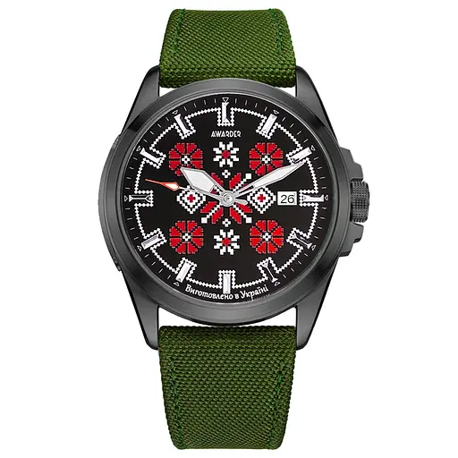 Awarder Embroidery Black-Red Green Automatic 10ATM