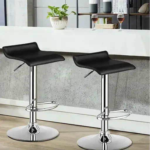 Комплект барных стульев Costway Forse экокожа с подставкой для ног черный - фото 6