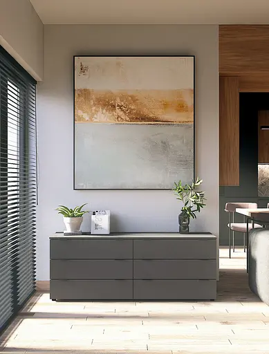 Комод Doros Рон 9 Графит 6 Ящик 160х38х62 (41516176) - фото 2