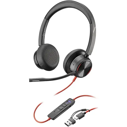 Гарнитура Poly компьютерная стерео On-ear Blackwire 8225-M USB-A USB-C однонаправленная ANC Acoustic Fence Microsoft Teams черная