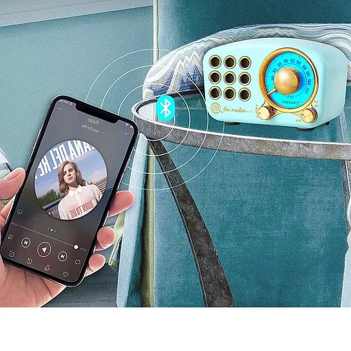 Bluetooth-динамік Gredio Retro, вінтажне FM-радіо в класичному сучасному стилі, сильне посилення басів - фото 2