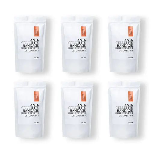 Набір Hillary Anti-Cellulite Pro Курс розігріваючих антицелюлітних обгортань для тіла 6 шт. - фото 7