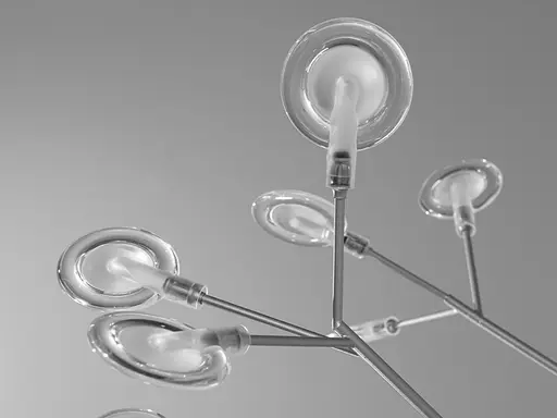 Очаровательная, стильная люстра подвесная "Светлячок", 45 ламп, хром сатин - фото 4