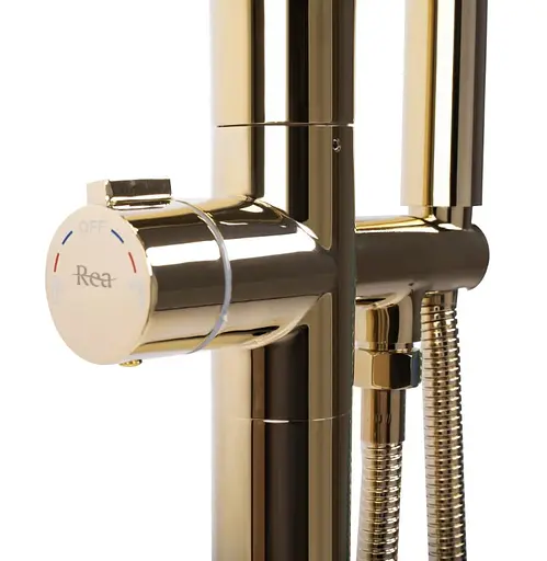 Змішувач для ванни Rea Clark gold підлоговий REA-B5302 Золотий - фото 3