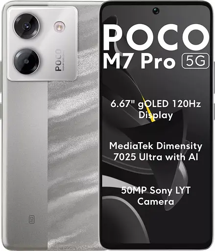 Смартфон Xiaomi POCO M7 PRO 5G 12/256GB Silver Global Version