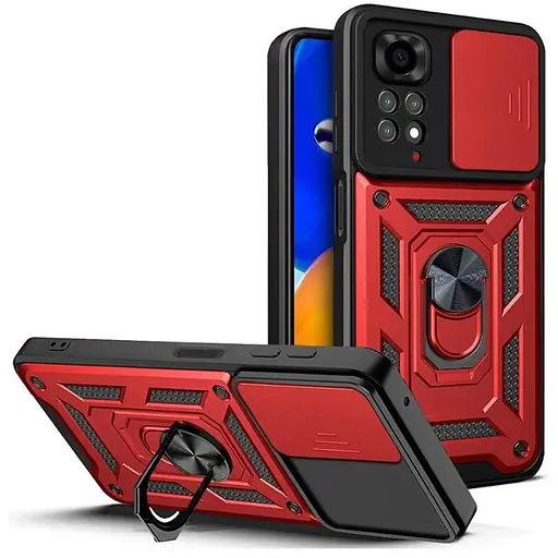 Чехол Ummi Camshield Serge Ring для Xiaomi Redmi Note 11 (Global) / Note 11S Красный