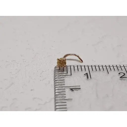 Золота сережка-пірсинг Dear в ніс Dear с фіанітом. 1017.3 Жовтий - фото 3