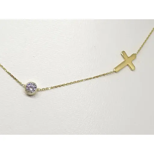 Золотое колье Столичная Ювелирная Фабрика с фианитом. 350968Ж 45 - фото 2