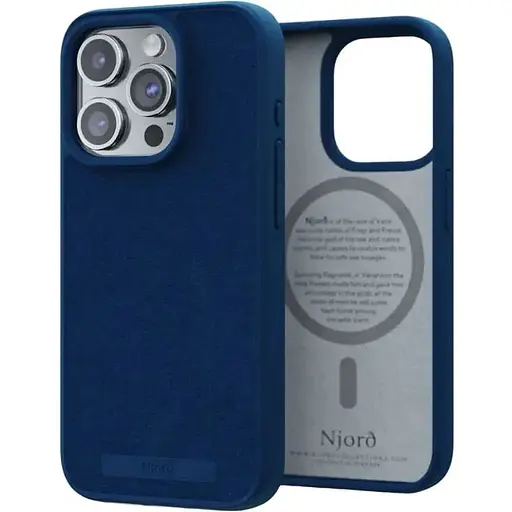 Чохол-накладка Njord Suede MagSafe Case Blue для iPhone 15 Pro - фото 1