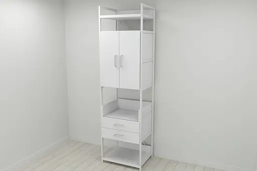 Шафа Гардероб Уні секція 5 серії Конект Ferrum-decor 220x60x50см Білий метал ДСП Білий 32 мм (FRD-104519) - фото 5