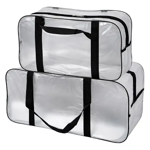 Набор матовых сумок в роддом: размер М 40х25х20 см + размер L 50х25х30 см (черные) - фото 1