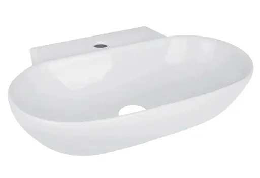 Комплект Qtap Cardinal: Раковина подвесная/накладная овальная 565х400х130 мм White + Донный клапан PU02 (QT0411K177WN47330) - фото 3