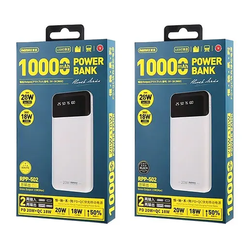 Зовнішній акумулятор REMAX RPP-502 Hunch Series 10000 mAh білий - фото 3