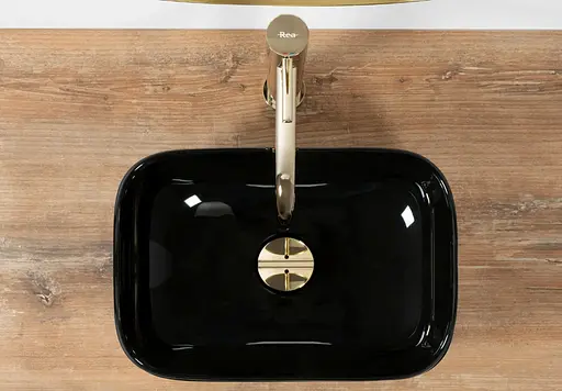 Умивальник Rea Belinda mini накладний black REA-U8004, Чорний - фото 4