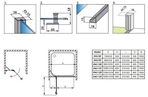 Душевые двери Radaway Almatea DWJ 120 см 31402-01-12N - фото 5
