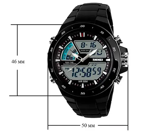 Чоловічий годинник Skmei 1016 Shark Black З червоною облямівкою - фото 6