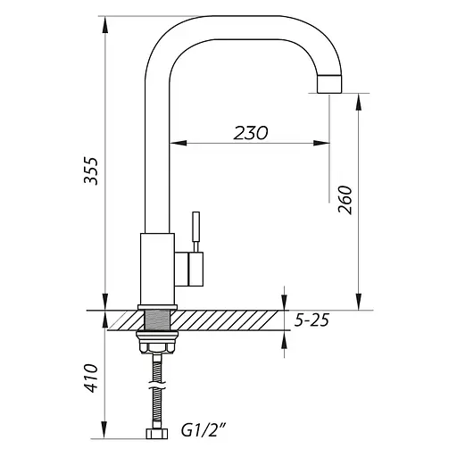 Смеситель для кухни Zerix SUS-G LL1558 Нержавеющая сталь - фото 2