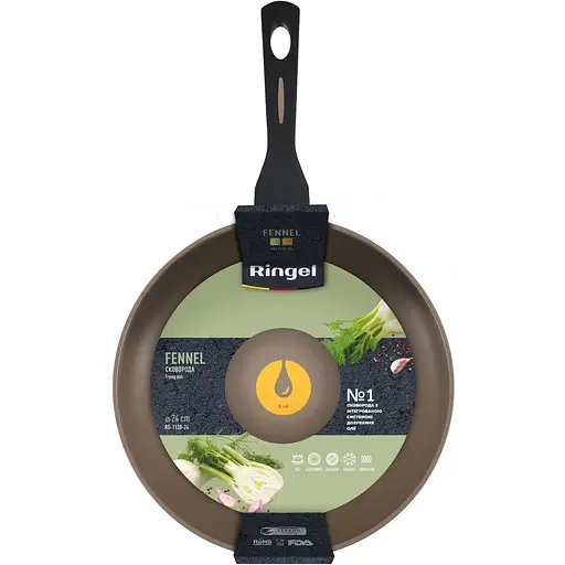 Сковорода Ringel Fennel глибока без кришки 24 см (RG-1138-24) - фото 4