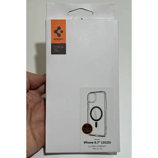 Оригінальний прозорий чохол Spigen Ultra Hybrid MagSafe (MagFit) для Iphone 14 Plus/15 Plus (6.7") Graphite ACS06661 - фото 4