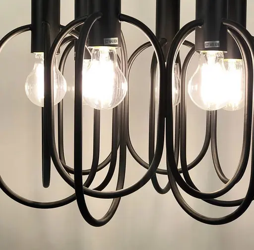 Люстра з плавних, проте строгих ліній з відкритою лампою | Арт. ZL 1096/6 | Line F - фото 3