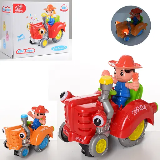 Трактор HD936B 19см, фигурка, музыка, свет, ездит, подвижные детали, в коробке (6903317168514) МИКС - фото 2