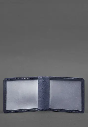 Кожаная обложка для удостоверения с гербом, синий Crazy Horse - фото 3