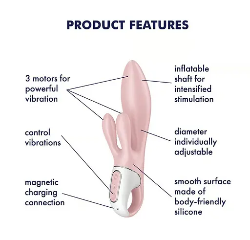 Вибратор-кролик Satisfyer Air Pump Bunny 3 21 см светло-розовый - фото 2