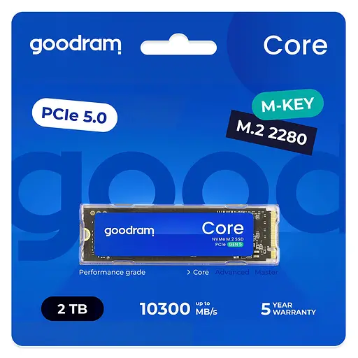 Накопитель SSD GoodRam m.2 NVMe 2TB Core PCIe 5.0 x4 3D NAND (SSDR-GRC01-2K0-80) - фото 2