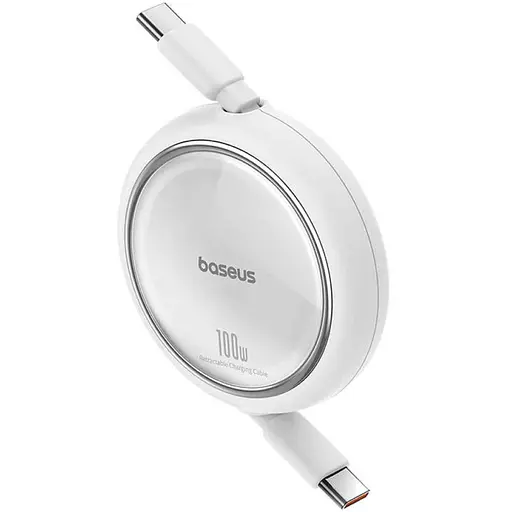 Кабель Baseus Free2Draw Mini Retractable Charging Cable Type-C to Type-C 100W 1 м Moon белый - фото 3