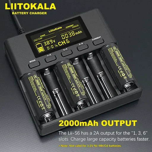 Универсальное зарядное устройство Liitokala Lii-S6 (6 каналов) с блоком питания - фото 9