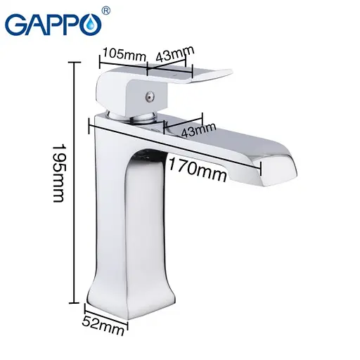 G1050-8 Змішувач для умивальника гайка Ø35 Gappo Aventador 1/8 Хром - фото 3