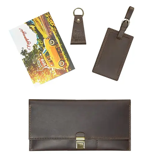 Набор кожаных аксессуаров для путешественника. - фото 6