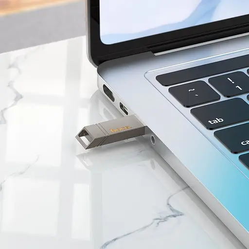 USB флеш накопитель Hoco UD13 64GB USB 3.2 металлический серый - фото 4
