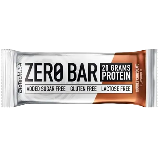 Набір батончик протеїнових BiotechUSA Zero Bar: Chocolate-Banana + Chocolate-Marzipan + Chocolate-Caramel + Cappuccino + Double chocolate 250 г (5 шт. х 50 г) - фото 3