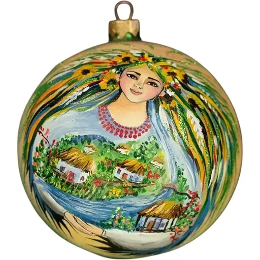 Ялинкова прикраса Різдвяні історії Матір-Земля куля скло (4820001154665)