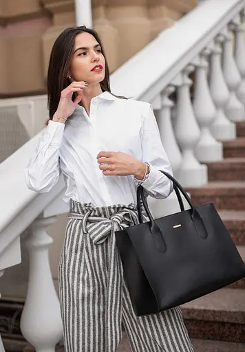 Шкіряна жіноча сумка Шоппер чорна Blackwood - фото 9