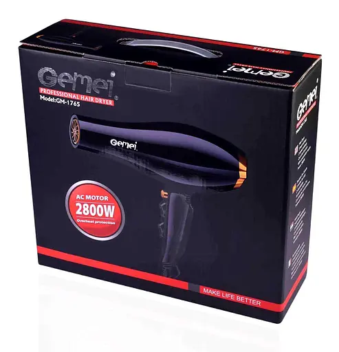 Фен з золотистим обідком Gemei Gm 1765 - фото 2