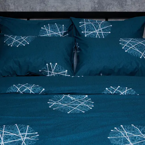 Комплект постельного белья Moon&Star Satin Elit Crystal Threads Евро 200х220 см наволочки 2х40х60 см - фото 5