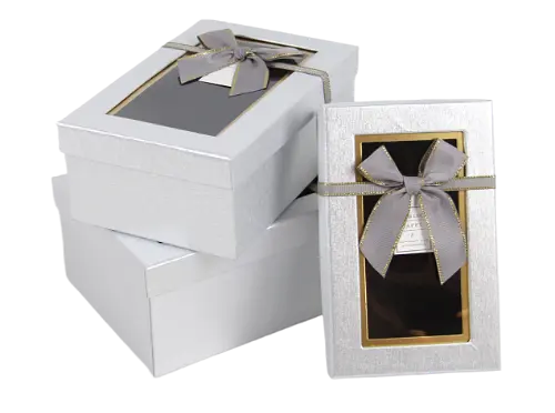 Подарункові коробки UFO 1037K-315 Набір 3 шт SILVER прям.