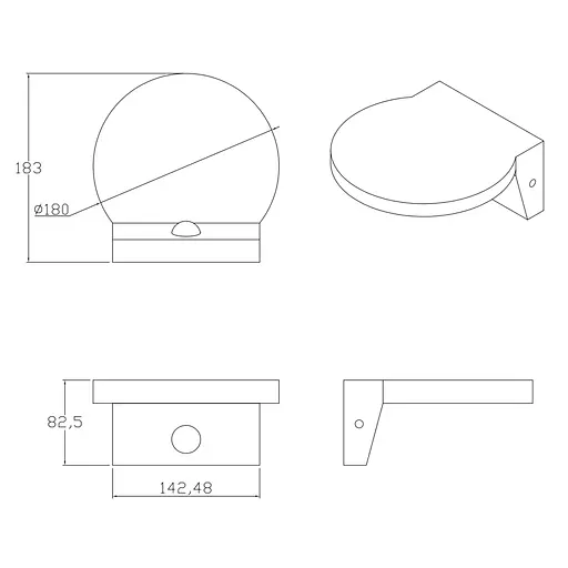Вуличний світильник із датчиком руху Goldlux 324030 Tesa Led 1x10W 4000K 1100Lm IP54 BK - фото 3