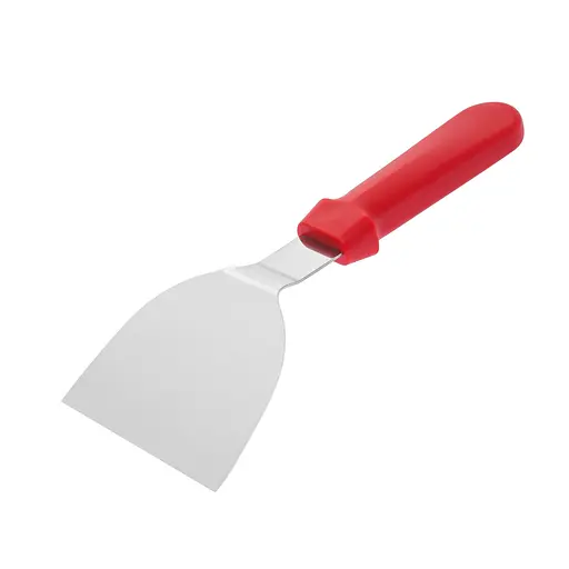 Шпатель скребок лопатка для теста из нержавеющей стали с пластиковой ручкой 25 см, Kitchen Master Красный 85287 - фото 3