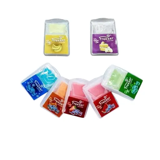Смужки Freezer: м'ята x2, кавун x2, апельсин x2, полуничні x2, арктичні x2, ванільні x1, бананові x1 , для свіжого подиху