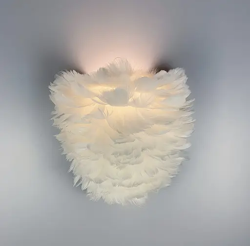 Настінний світильник із натурального білого пірʼя Line F WJU 83 WT - фото 2