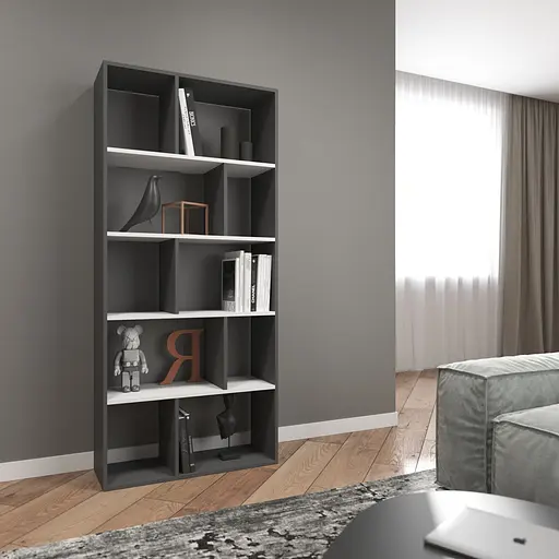 Книжная полка стеллаж Vays D-1 на 10 ячеек ЛДСП 80x30x178 см для дома гостиной офиса - фото 3